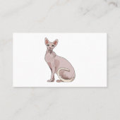 Afbeelding van de cartoon van sphynx-katten visitekaartje (Achterkant)