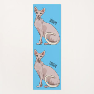Afbeelding van de cartoon van sphynx-katten yogamat