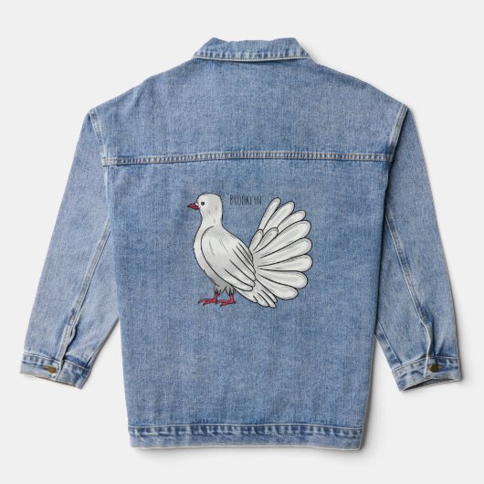 Afbeelding van de cartoon van trekduiven denim jacket (Achterkant)