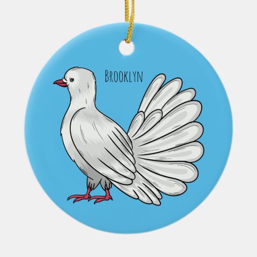 Afbeelding van de cartoon van trekduiven keramisch ornament (Voorkant)