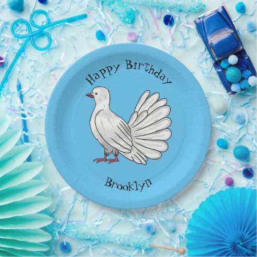 Afbeelding van de cartoon van trekduiven papieren bordje (Feest)