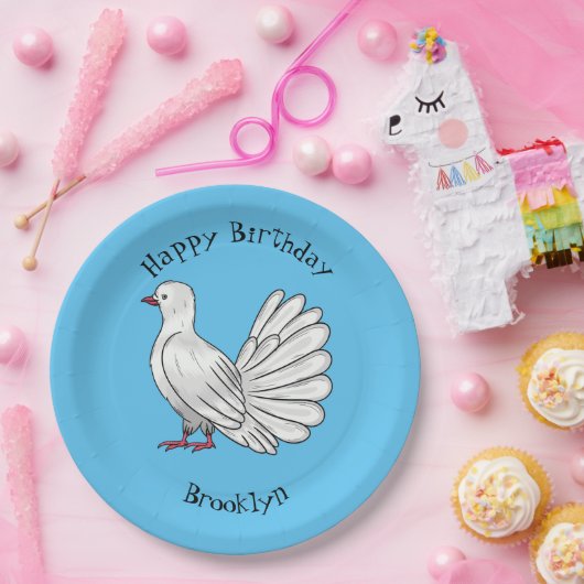 Afbeelding van de cartoon van trekduiven papieren bordje (Feest)