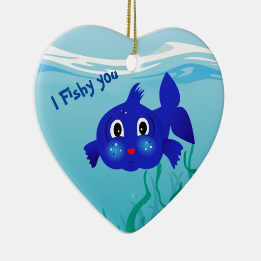 Afbeelding van de cartoon van vetvis keramisch ornament (Rechts)