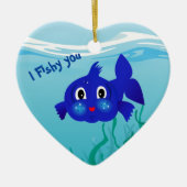 Afbeelding van de cartoon van vetvis keramisch ornament (Voorkant)