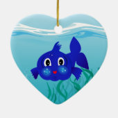 Afbeelding van de cartoon van vetvis keramisch ornament (Achterkant)