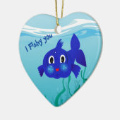 Afbeelding van de cartoon van vetvis keramisch ornament (Links)