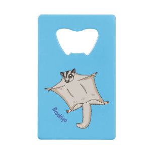 Afbeelding van de cartoon van vliegende vliegende  creditkaart flessenopener