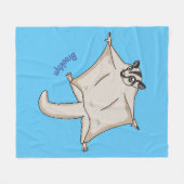 Afbeelding van de cartoon van vliegende vliegende  fleece deken (Voorkant (Horizontaal))