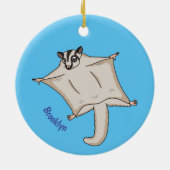 Afbeelding van de cartoon van vliegende vliegende  keramisch ornament (Achterkant)