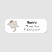 Afbeelding van de cartoon van vliegende vliegende  naamplaatje (Voorkant)