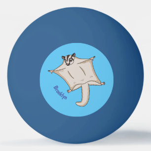 Afbeelding van de cartoon van vliegende vliegende  pingpongbal