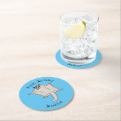 Afbeelding van de cartoon van vliegende vliegende  ronde kartonnen onderzetter (Insitu)