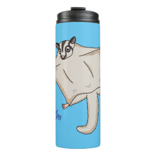 Afbeelding van de cartoon van vliegende vliegende  thermosbeker
