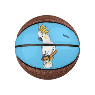 Afbeelding van de cartoon van zwavelige cockatoevo basketbal