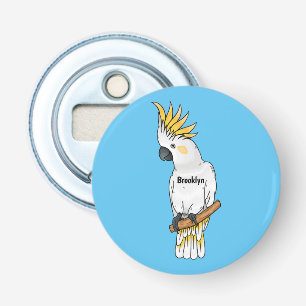 Afbeelding van de cartoon van zwavelige cockatoevo button flesopener