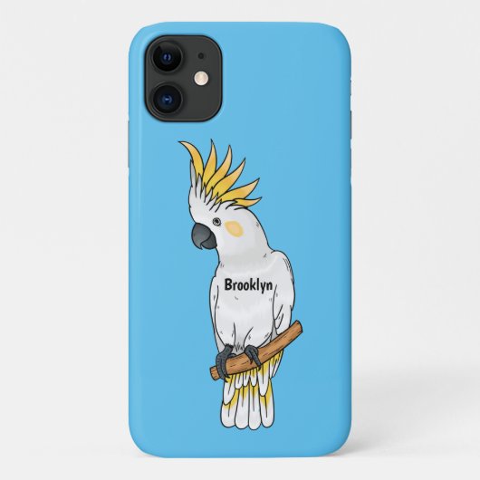 Afbeelding van de cartoon van zwavelige cockatoevo Case-Mate iPhone case (Achterkant)