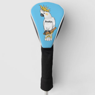 Afbeelding van de cartoon van zwavelige cockatoevo golfheadcover