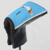 Afbeelding van de cartoon van zwavelige cockatoevo golfheadcover (3/4 voorkant)