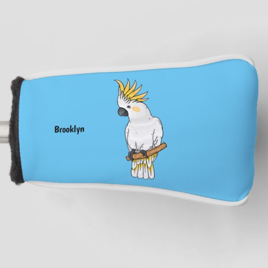 Afbeelding van de cartoon van zwavelige cockatoevo golfheadcover (Voorkant)