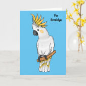 Afbeelding van de cartoon van zwavelige cockatoevo kaart (Gele Bloem)