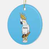 Afbeelding van de cartoon van zwavelige cockatoevo keramisch ornament (Links)