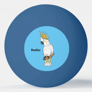 Afbeelding van de cartoon van zwavelige cockatoevo pingpongbal