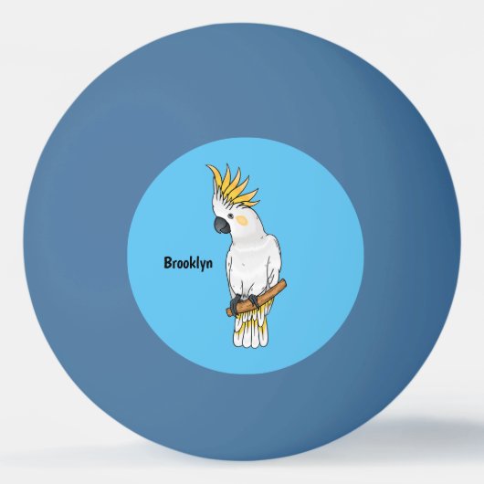 Afbeelding van de cartoon van zwavelige cockatoevo pingpongbal (Voorkant)