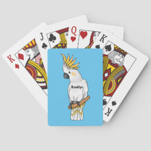 Afbeelding van de cartoon van zwavelige cockatoevo pokerkaarten