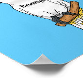 Afbeelding van de cartoon van zwavelige cockatoevo poster (Hoek)