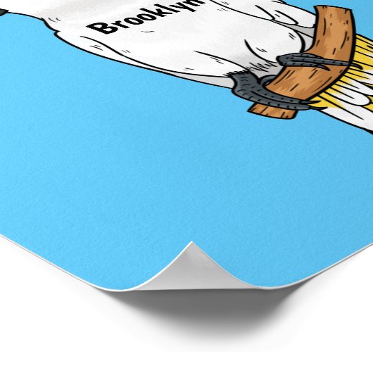 Afbeelding van de cartoon van zwavelige cockatoevo poster (Hoek)