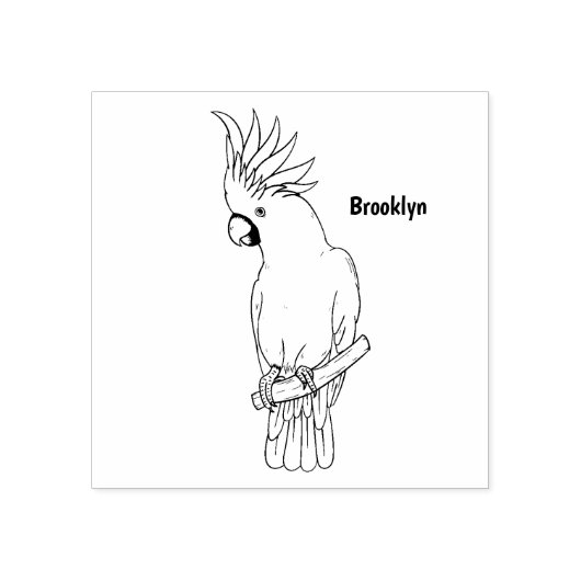 Afbeelding van de cartoon van zwavelige cockatoevo rubberstempel (Afrduk)