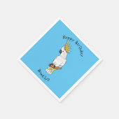 Afbeelding van de cartoon van zwavelige cockatoevo servet (Hoek)