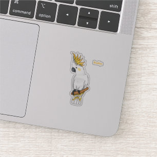 Afbeelding van de cartoon van zwavelige cockatoevo sticker