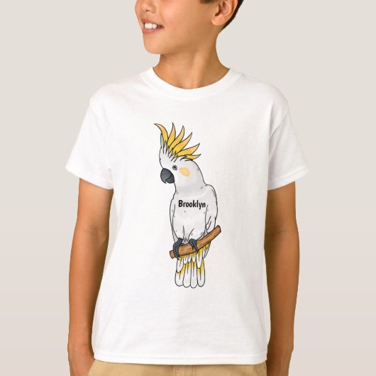 Afbeelding van de cartoon van zwavelige cockatoevo t-shirt (Voorkant)
