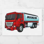 Afbeelding van de cartoon voor tankerbrandstof voedselcontainer etiket (Enkel label)