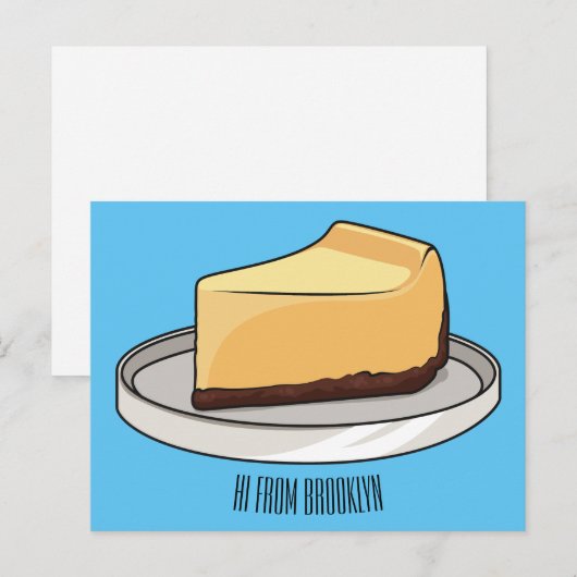 Afbeelding van de Cheesecake-cartoon Briefkaart (Voorkant / Achterkant)