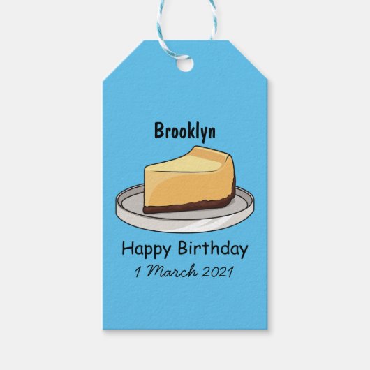 Afbeelding van de Cheesecake-cartoon Cadeaulabel (Voorkant)