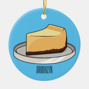 Afbeelding van de Cheesecake-cartoon Keramisch Ornament