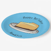 Afbeelding van de Cheesecake-cartoon Papieren Bordje (Gekanteld)