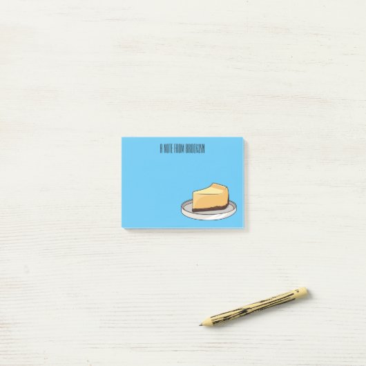 Afbeelding van de Cheesecake-cartoon Post-it® Notes (Op bureau)