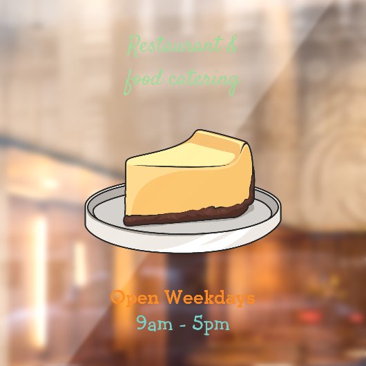 Afbeelding van de Cheesecake-cartoon Raamsticker (Vel 2)