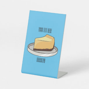 Afbeelding van de Cheesecake-cartoon Reclamebord Met Voetstuk