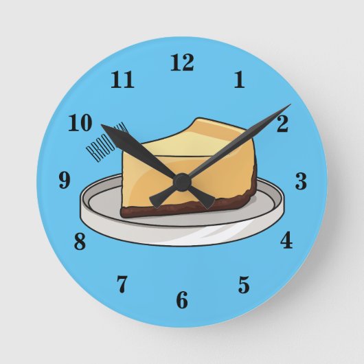 Afbeelding van de Cheesecake-cartoon Ronde Klok (Voorkant)