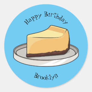 Afbeelding van de Cheesecake-cartoon Ronde Sticker