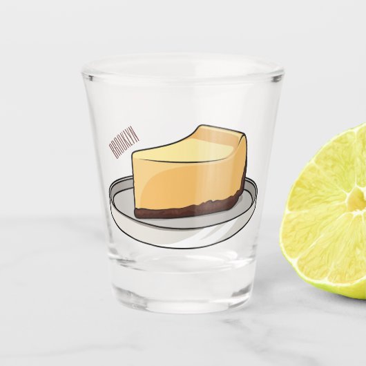 Afbeelding van de Cheesecake-cartoon Shot Glas (Voorkant)