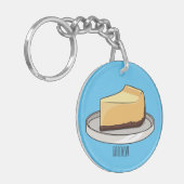 Afbeelding van de Cheesecake-cartoon Sleutelhanger (Voorkant Links)
