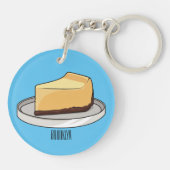 Afbeelding van de Cheesecake-cartoon Sleutelhanger (Achterkant)