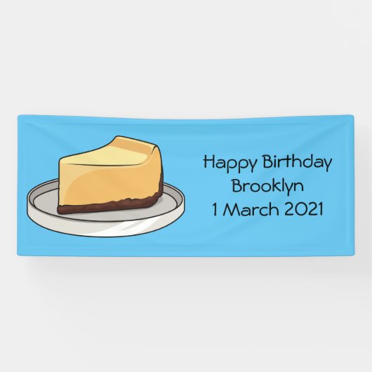 Afbeelding van de Cheesecake-cartoon Spandoek (Horizontaal)