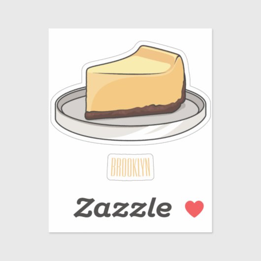 Afbeelding van de Cheesecake-cartoon Sticker (Vel)