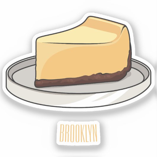 Afbeelding van de Cheesecake-cartoon Sticker (Voorkant)